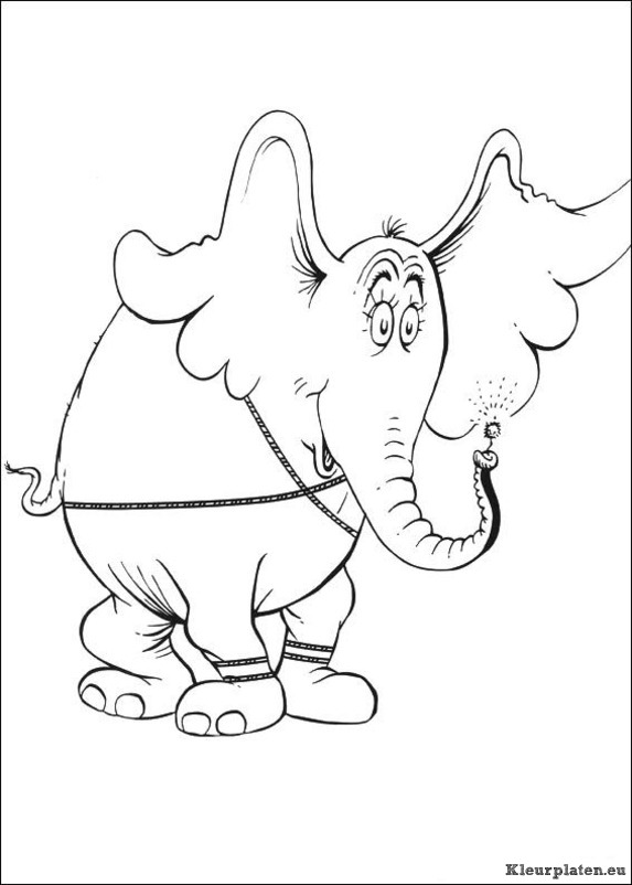 Horton van dr seuss kleurplaat