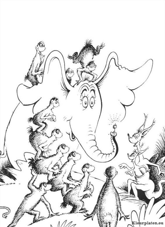 Horton van dr seuss kleurplaat