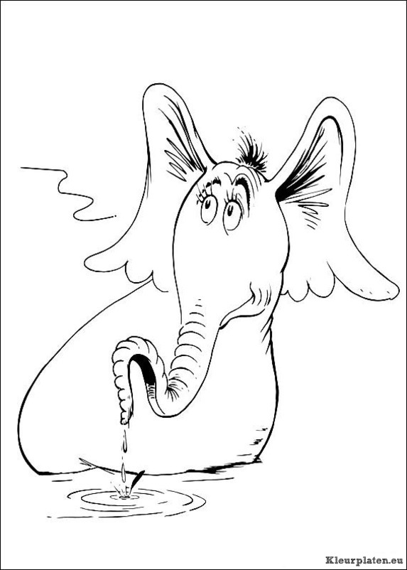 Horton van dr seuss kleurplaat