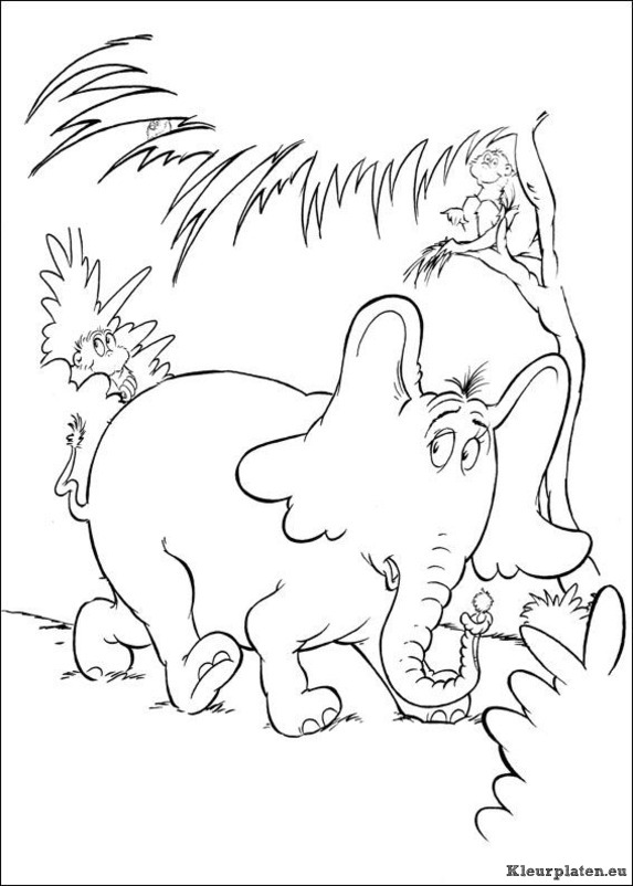 Horton van dr seuss kleurplaten