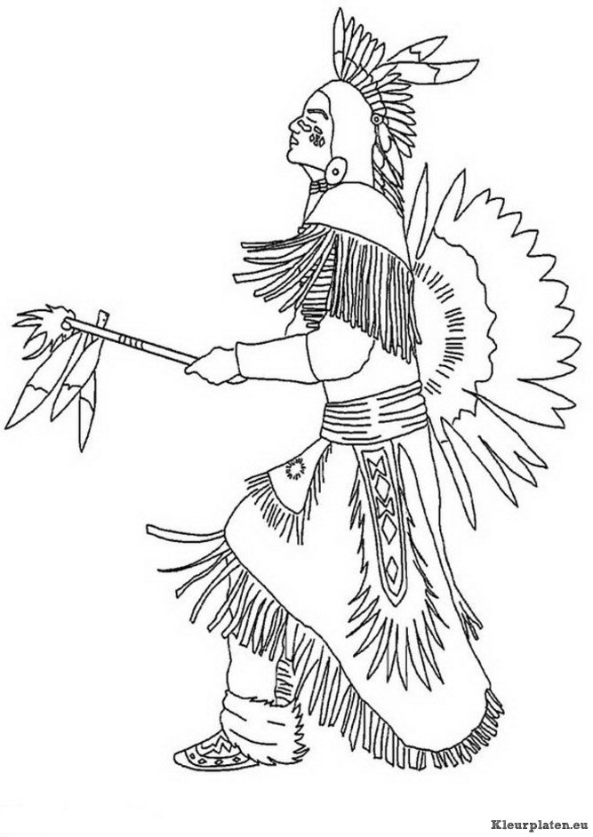 Indianen kleurplaten