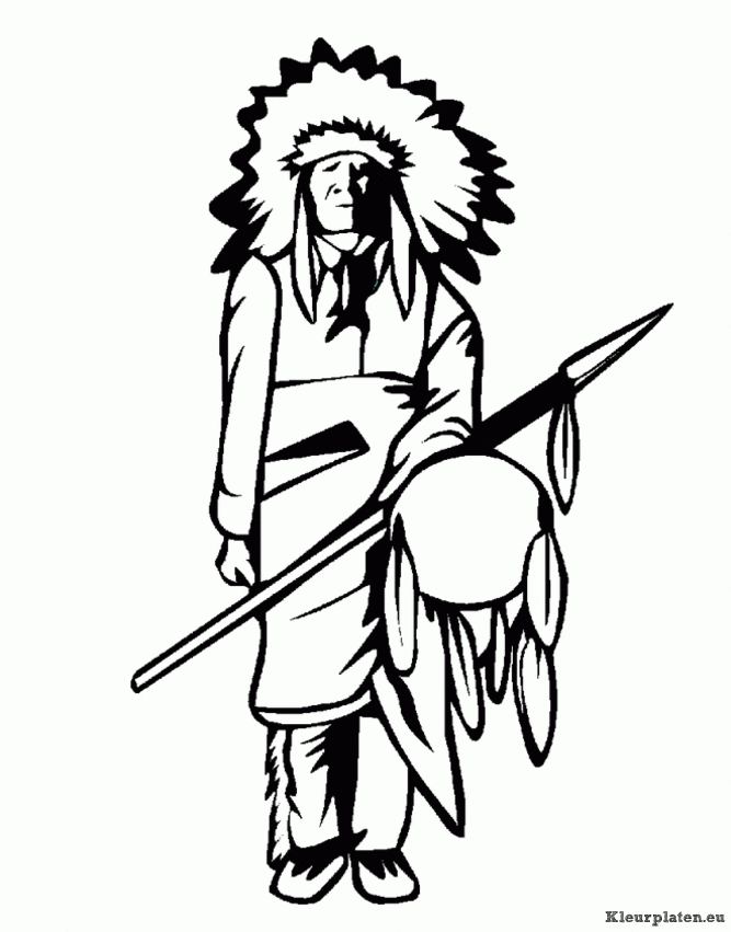 Indianen kleurplaten