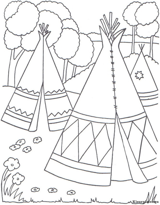 Indianen kleurplaten
