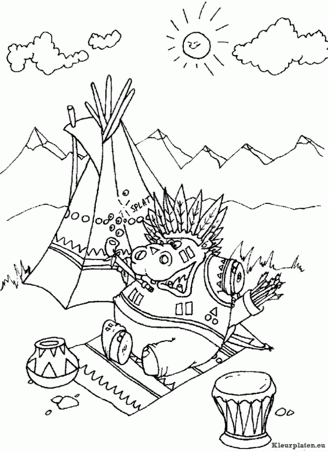 Indianen kleurplaten