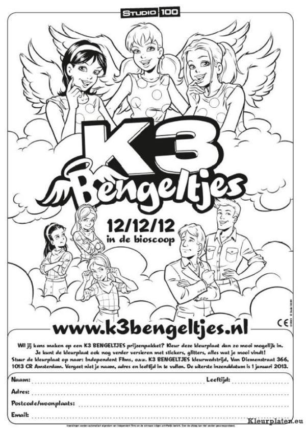 K3 bengeltjes kleurplaat