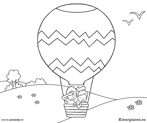 Luchtballonnen kleurplaten