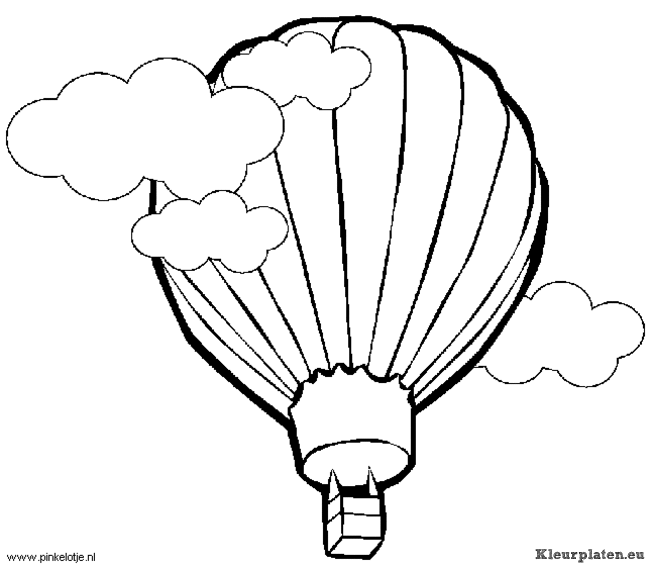 Luchtballonnen kleurplaat