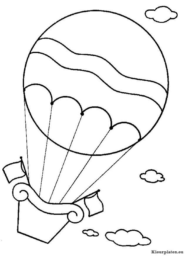 Luchtballonnen kleurplaat