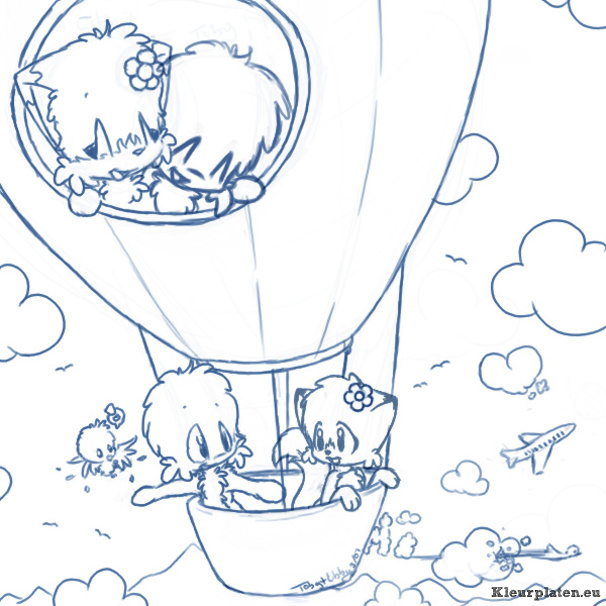 Luchtballonnen kleurplaten