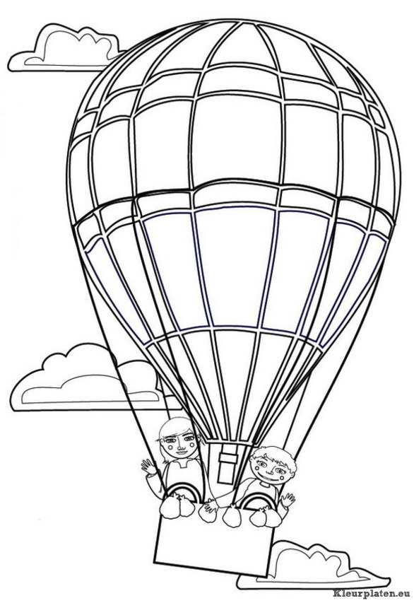 Luchtballonnen kleurplaten