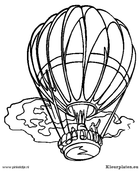 Luchtballonnen kleurplaat