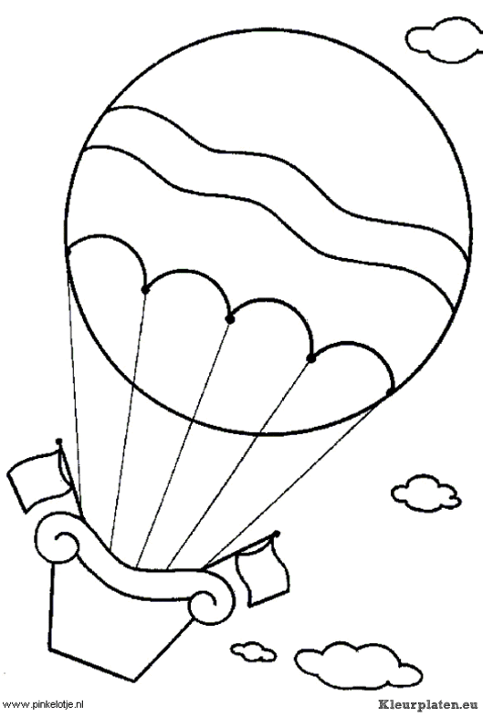 Luchtballonnen kleurplaat