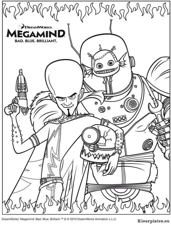 Megamind kleurplaten
