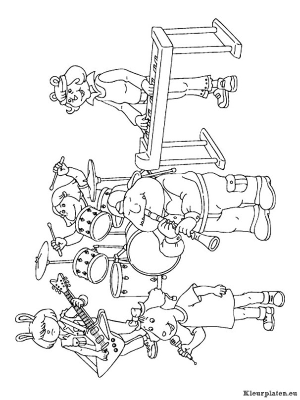 Muziekinstrumenten kleurplaat