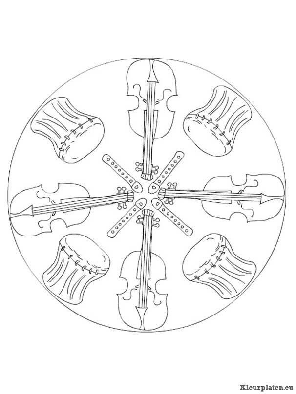 Muziekinstrumenten kleurplaat