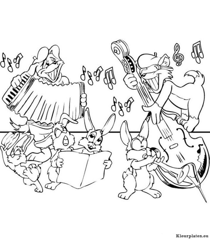 Muziekinstrumenten kleurplaten