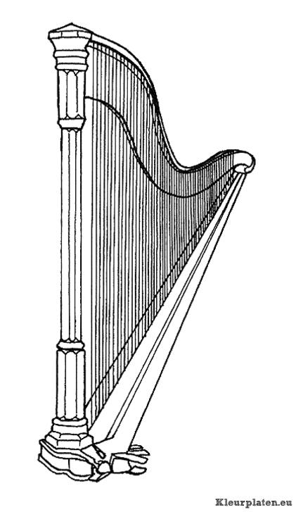 Muziekinstrumenten kleurplaat