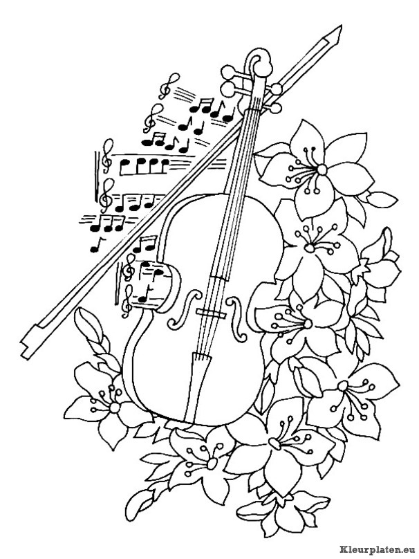 Muziekinstrumenten kleurplaten
