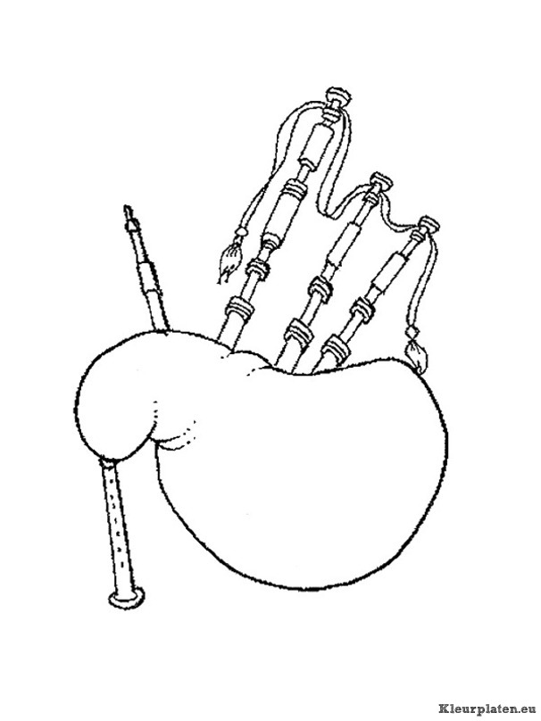 Muziekinstrumenten kleurplaat