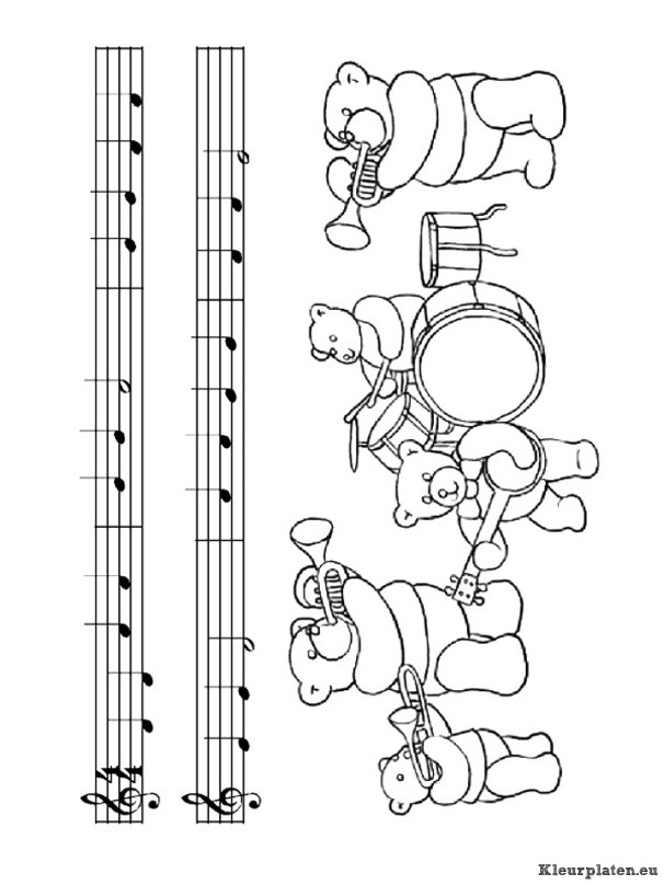 Muziekinstrumenten kleurplaat