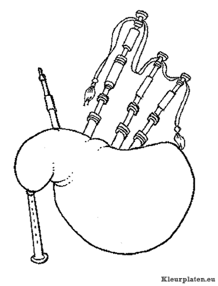 Muziekinstrumenten kleurplaat