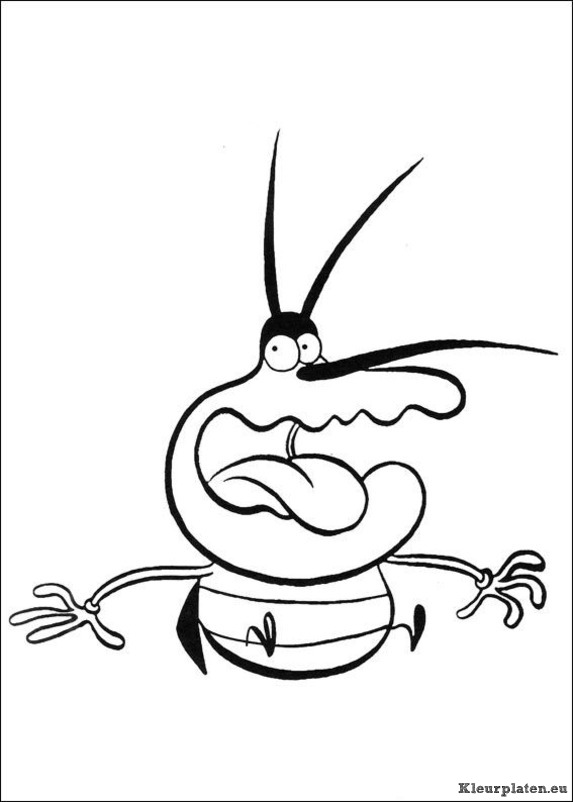 Oggy en de kakkerlakken kleurplaten