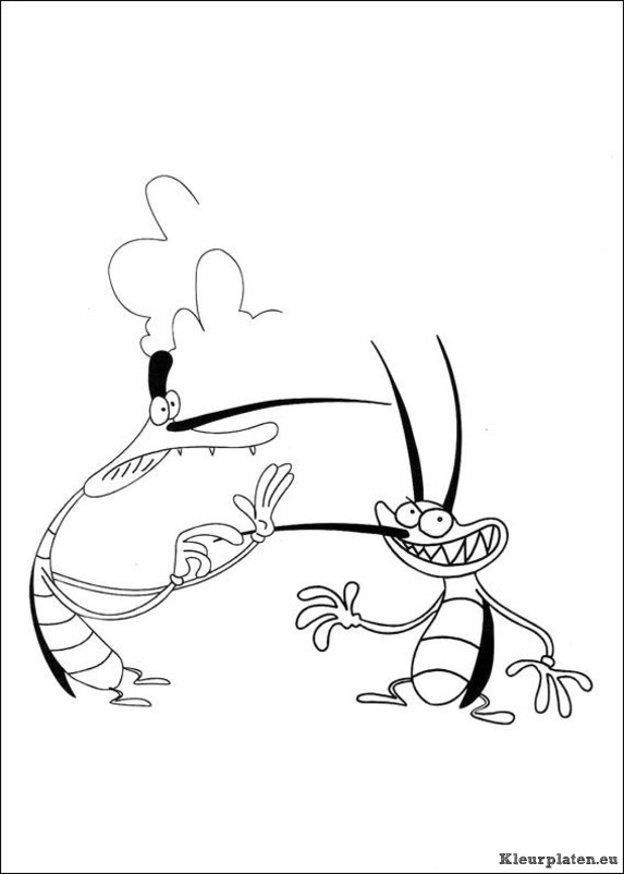 Oggy en de kakkerlakken kleurplaten