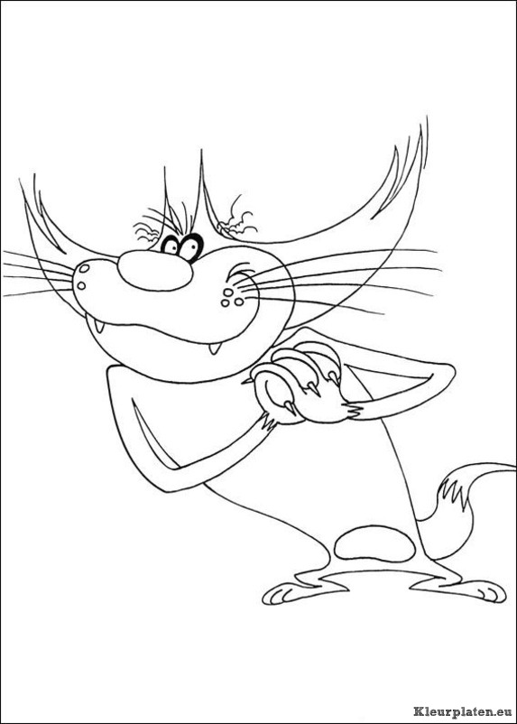 Oggy en de kakkerlakken kleurplaten