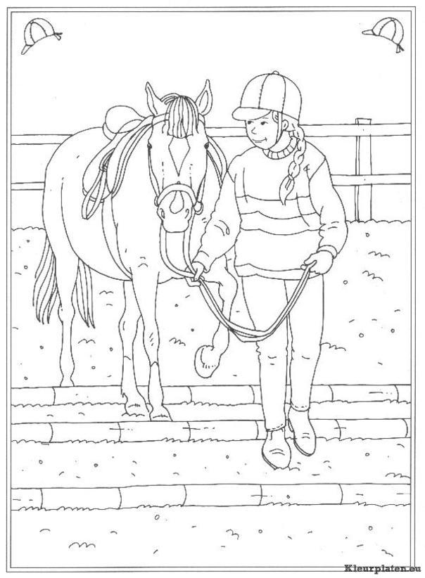 Op de manege kleurplaten
