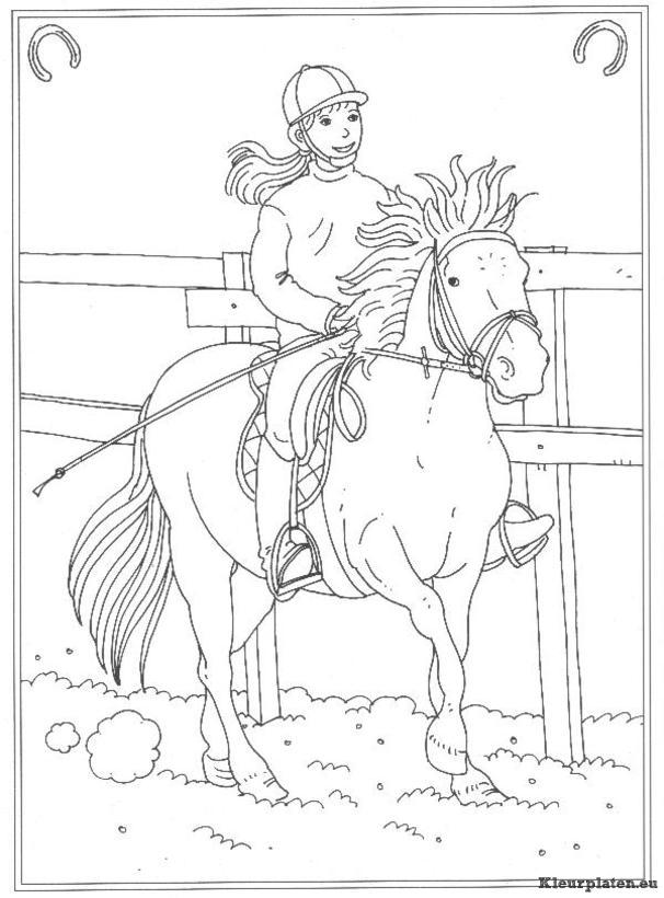Op de manege kleurplaten