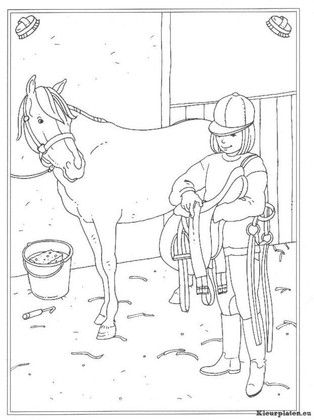 Op de manege kleurplaten