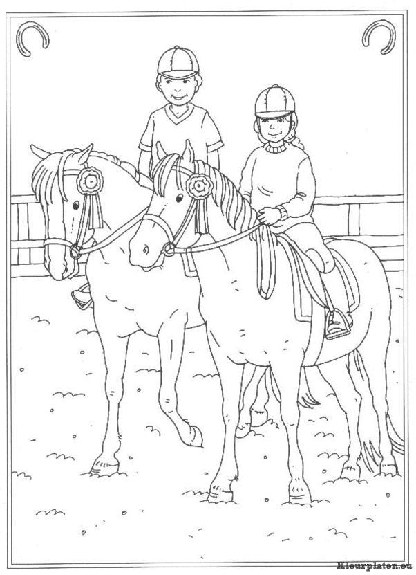 Op de manege kleurplaten