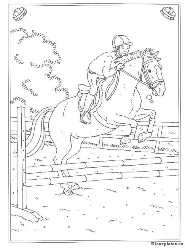 Op de manege kleurplaten