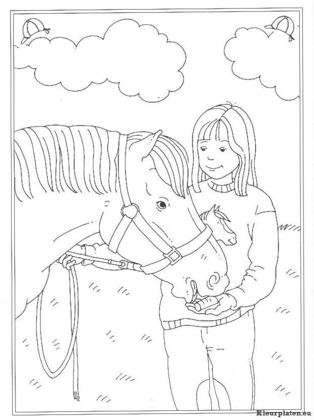 Op de manege kleurplaten