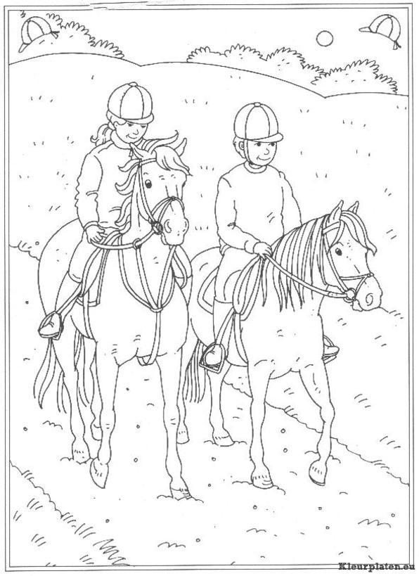 Op de manege kleurplaten