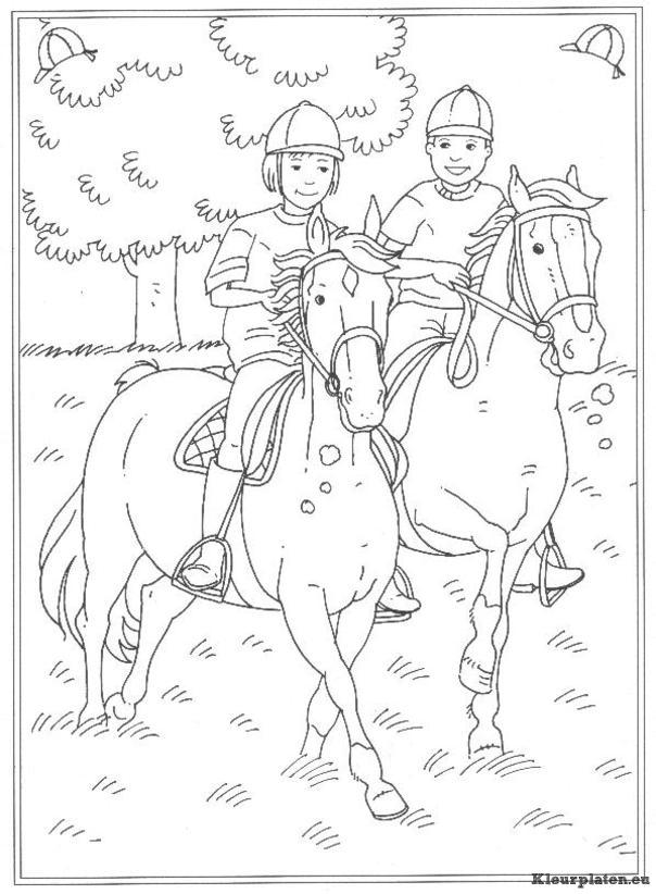 Op de manege kleurplaten