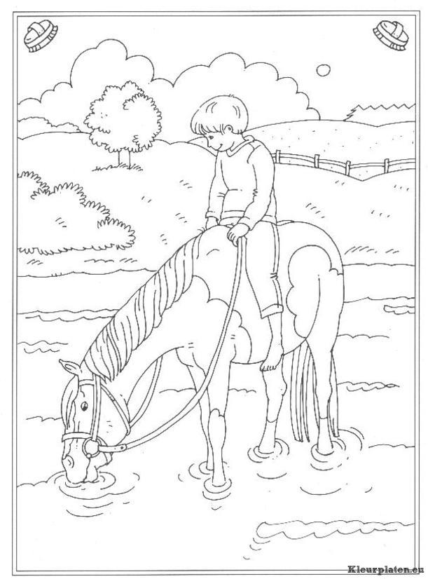 Op de manege kleurplaten