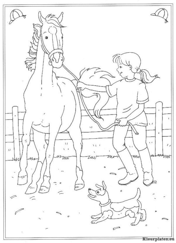 Op de manege kleurplaten