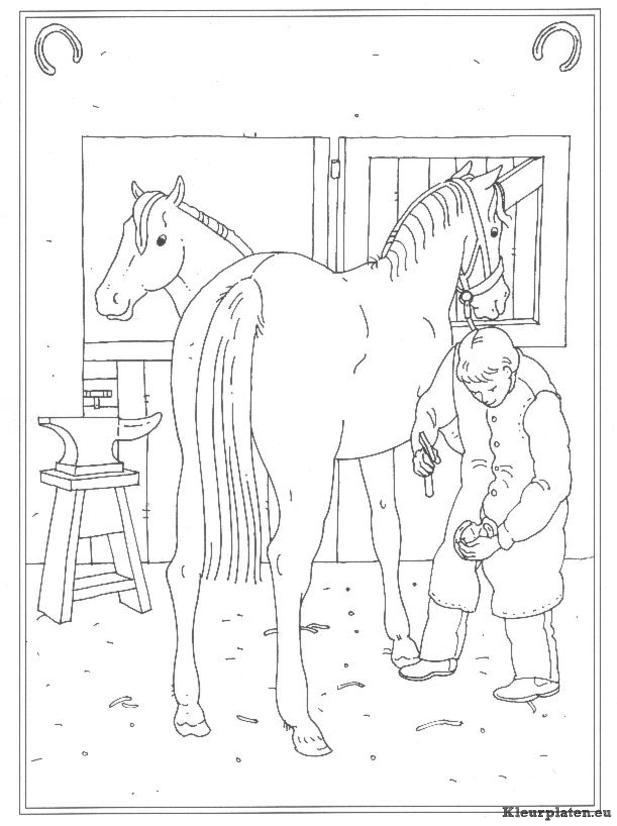 Op de manege kleurplaten