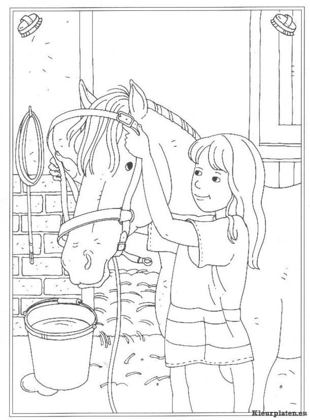 Op de manege kleurplaten