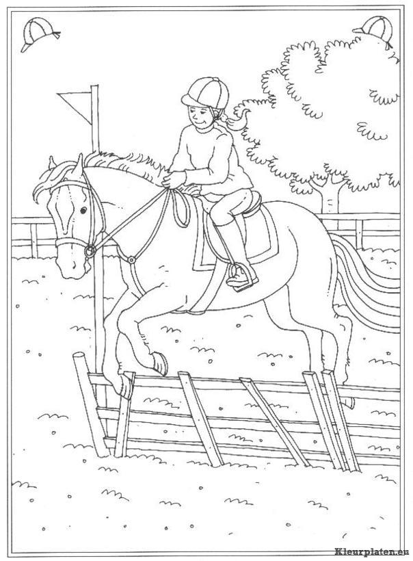 Op de manege kleurplaten