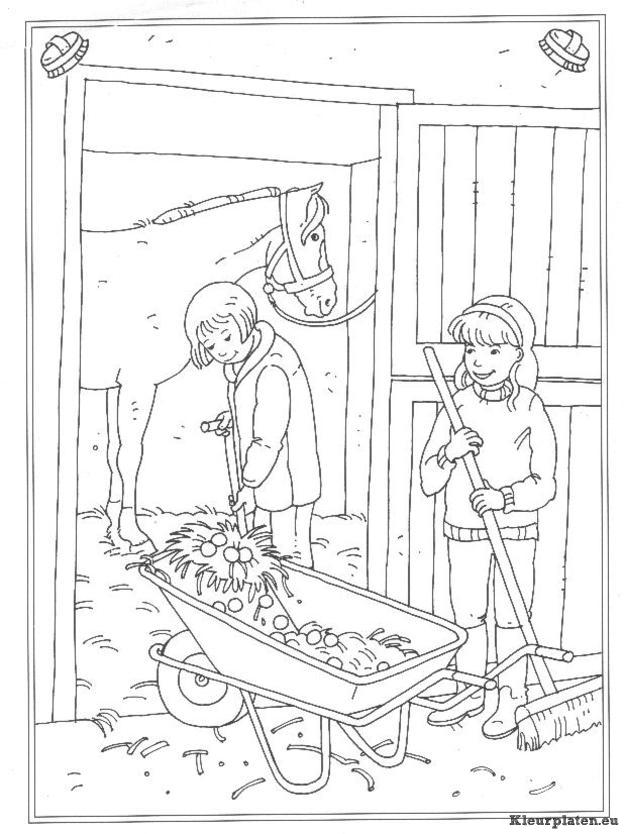 Op de manege kleurplaten