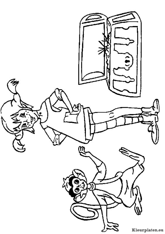 Pippi langkous kleurplaten