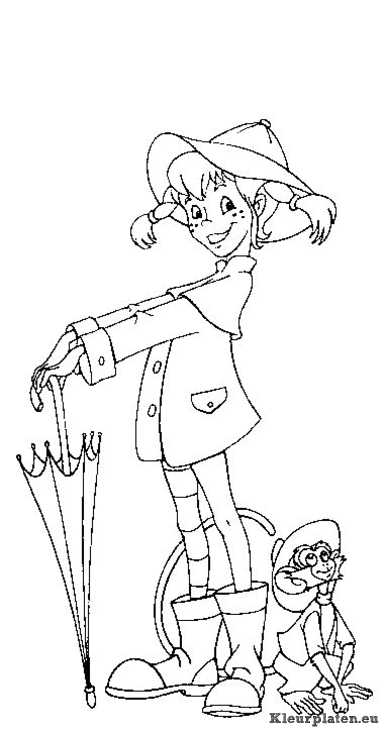 Pippi langkous kleurplaten