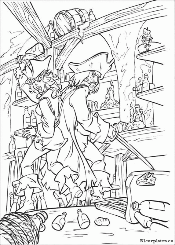 Pirates of the caribbean kleurplaten