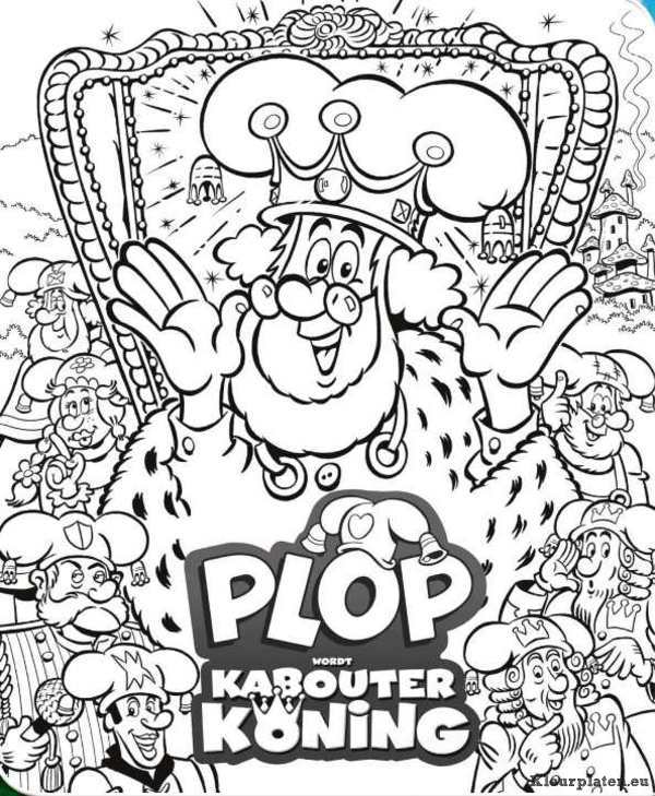 Plop wordt kabouterkoning kleurplaten