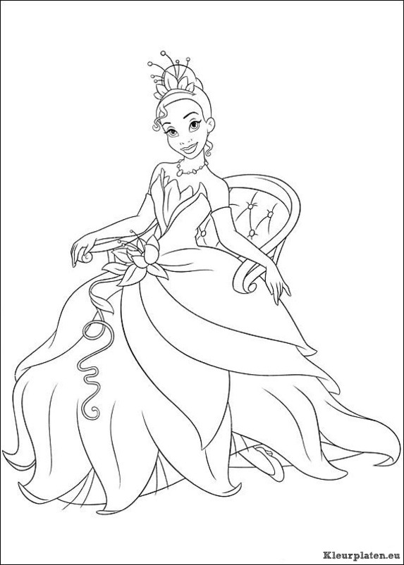 Prinses en de kikker kleurplaten