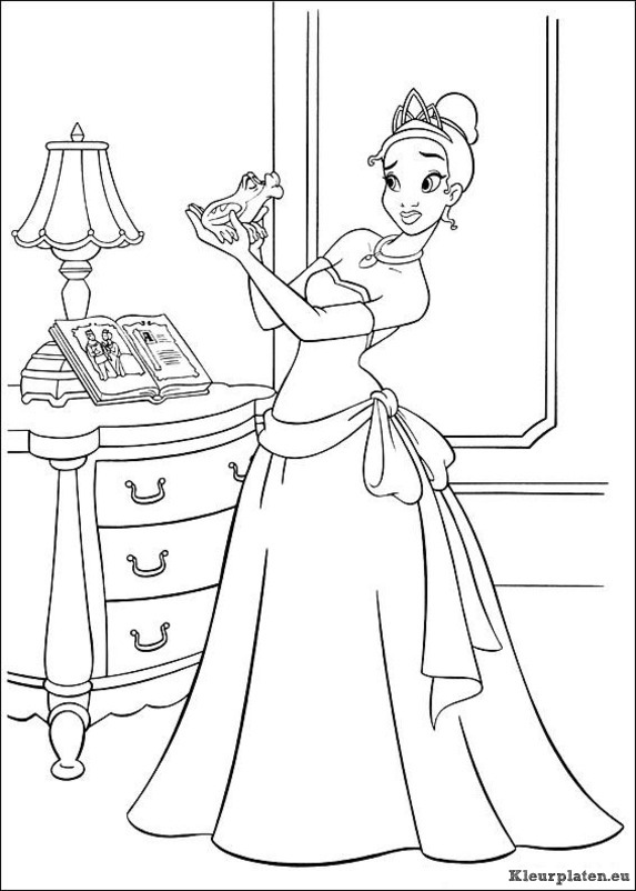 Prinses en de kikker kleurplaten