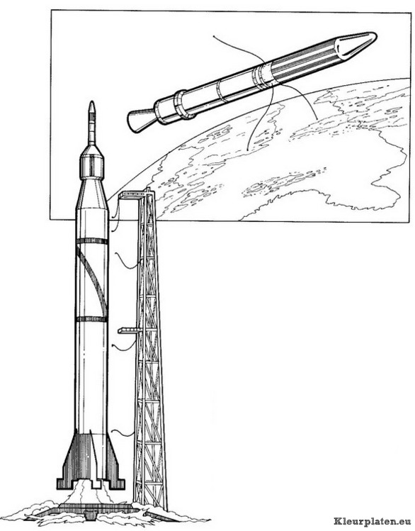 Ruimtevaart geschiedenis kleurplaat