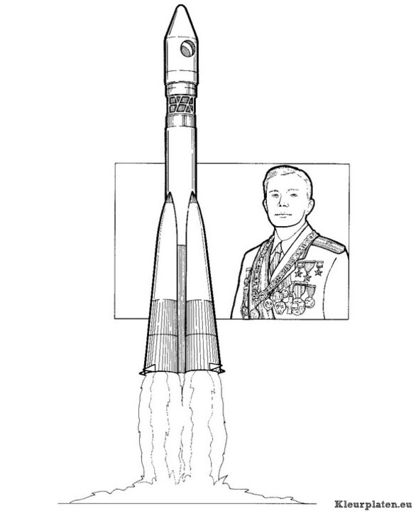 Ruimtevaart geschiedenis kleurplaat